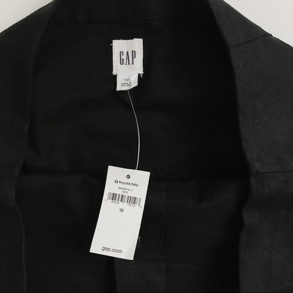 GAP Front Button Black Linen Skirt Fall Sz 10 NWT - Picture 3 of 6